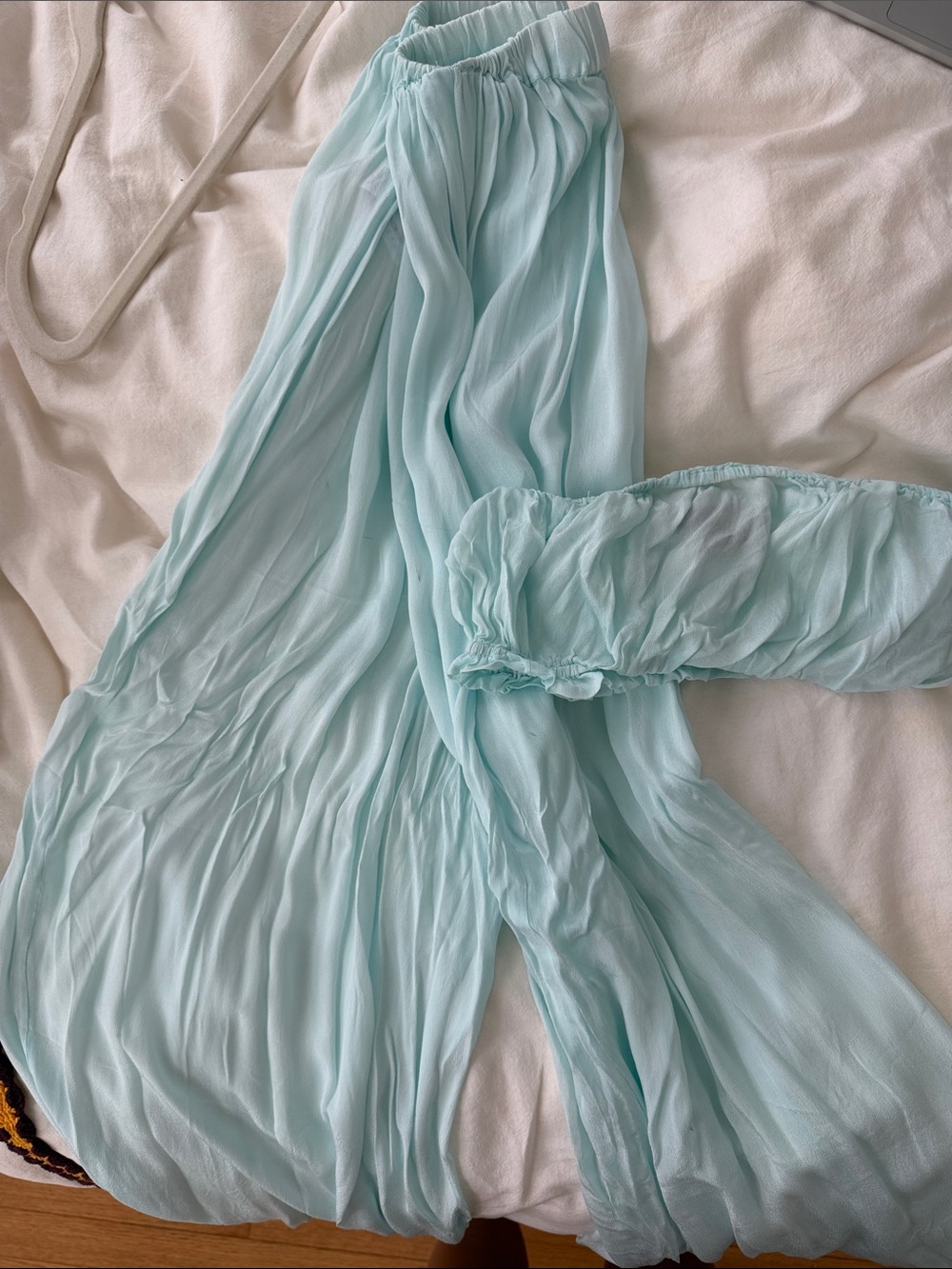 ASOS Light Blue Pleated Maxi pant and top set